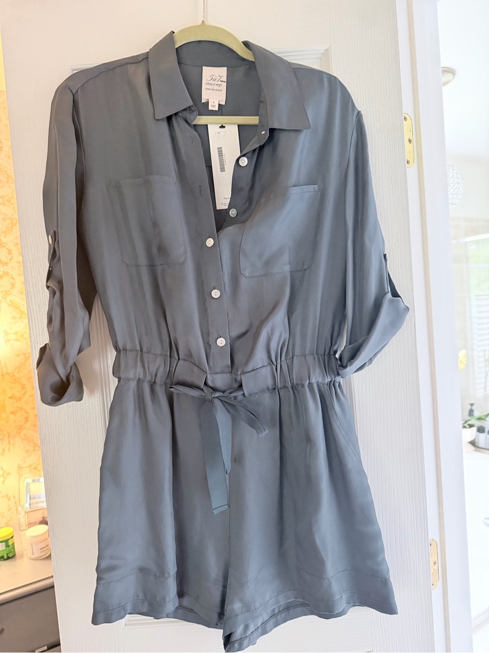 cinq a sept Giles silky look romper sz Small
